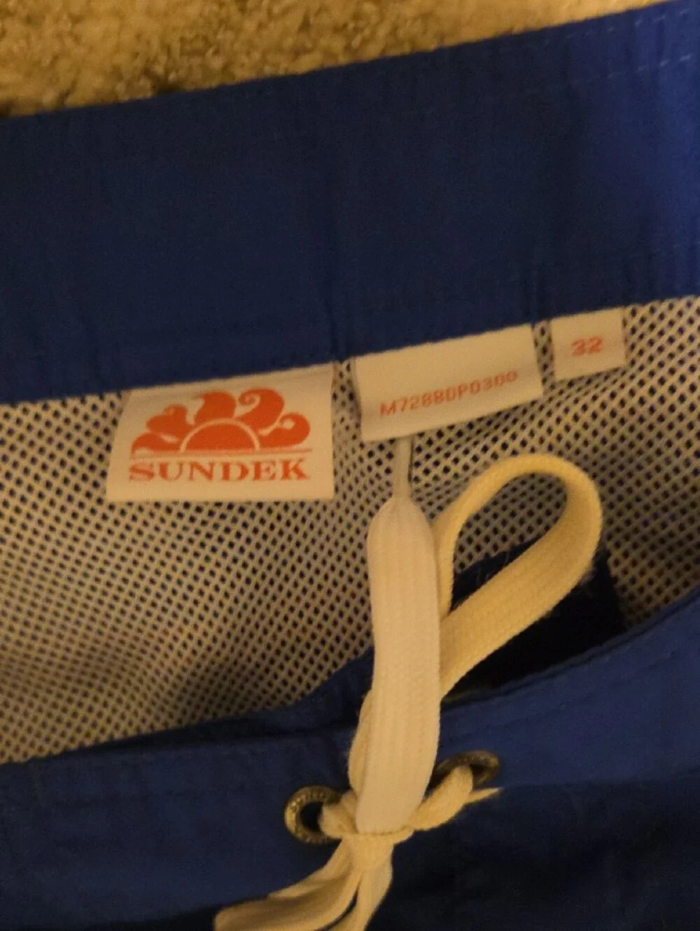 Sundek Blue Swim Shorts with White Drawcord - Picture 2 of 8